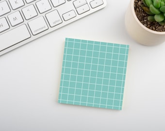 Turquoise Waters • Square Grid Sticky Note • Sustainable Post-it® Note Pad