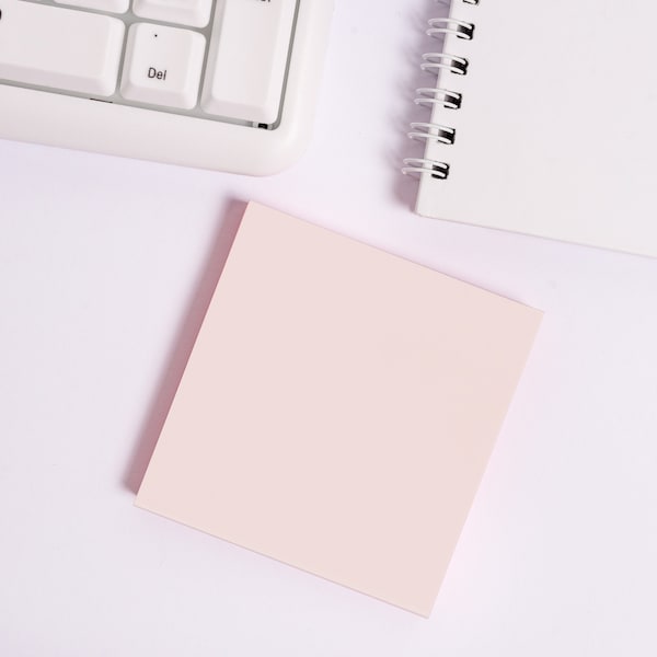 Ivory Blush • 50 Sheet Line Grid Sticky Notes • 3x3 Small Post-it Notes • White • Minimal Office Supplies • Sustainable Post-it® Note Pads