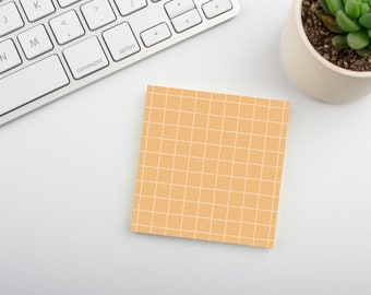 Mellow Apricot • Square Grid Sticky Note • Sustainable Post-it® Note Pad
