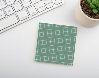 Forest Green • Square Grid Sticky Note • Sustainable Post-it® Note Pad