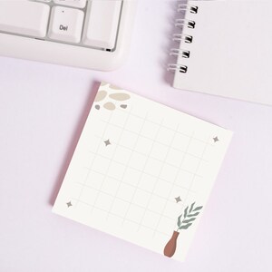 Ruby Vase Flora • Boho Plant Minimalist • 3x3 Post-it® Note Pads • 50 Sheet Eco-Friendly Sticky Notes