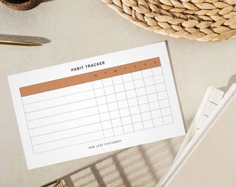 Caramel Habit • 50 Sheet Habit Tracker • Sustainably Sourced Paper