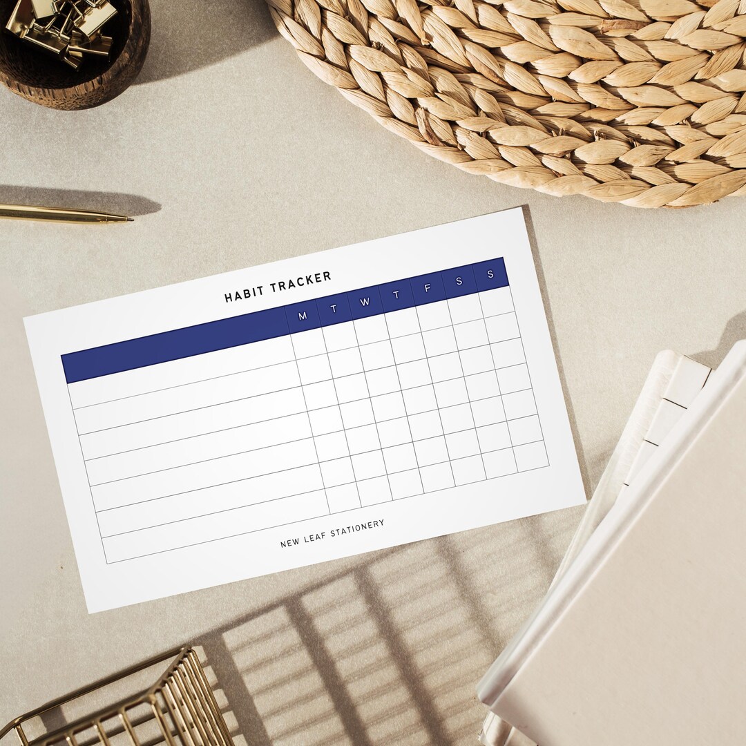 Blueberry Habit Tracker Notepad • Daily Weekly Tracker Notepad ...