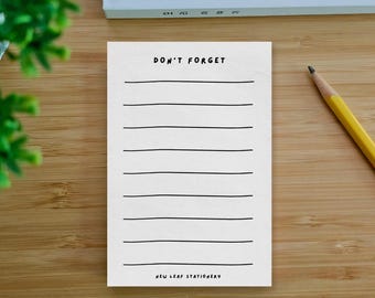 Don't Forget Lined and Checklist Sticky Notes • Minimalist To Do List Notepad • Office Desk Accessories • 3×4 Post-it Notes