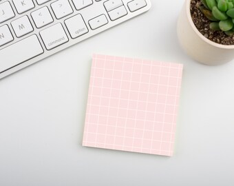 Coral Cloud • Square Grid Sticky Note • Sustainable Post-it® Note
