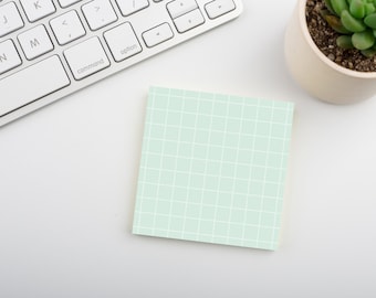 Seafoam Green • Square Grid Sticky Note • Sustainable Post-it® Note Pad
