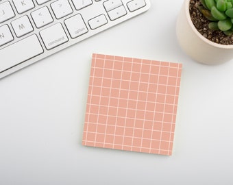 Peach Petal • Square Grid Sticky Note • Sustainable Post-it® Note Pad