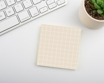 Almond • Square Grid Sticky Note • Sustainable Post-it® Note Pad