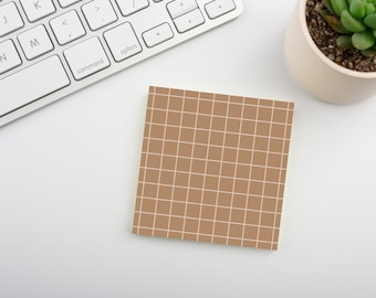 Mocha • Square Grid Sticky Note • Sustainable Post-it® Note Pad