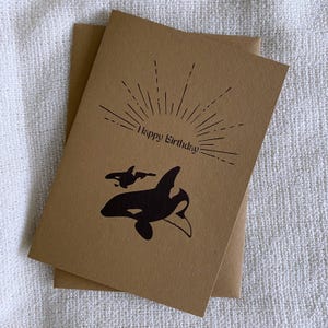 Orca Geburtstagskarte | Süße Geburtstagskarte | 100% Recyceltes Papier | Plastikfreier Versand | inkl. Umschlag | Personalisierbar