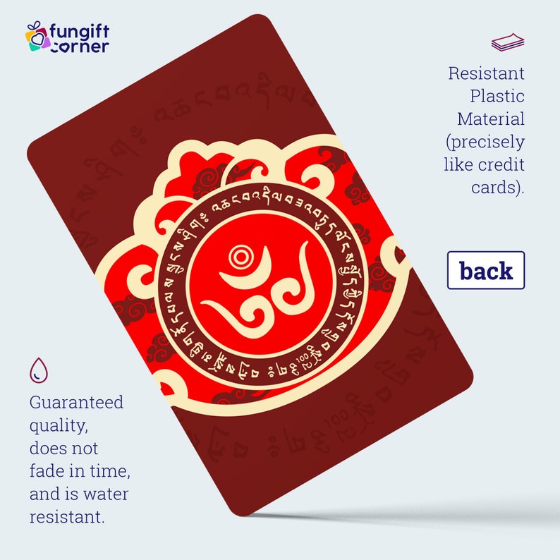 Traditional Wealth Lock Coin Feng Shui Amulet Card, Symbol of Safeguard