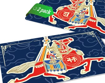 Period 9 Windhorse Amulet Feng Shui Card, Symbol of Magnificent Success Luck, Feng Shui Gift, Pocket-Sized Talisman, Made in USA (2 Pack)