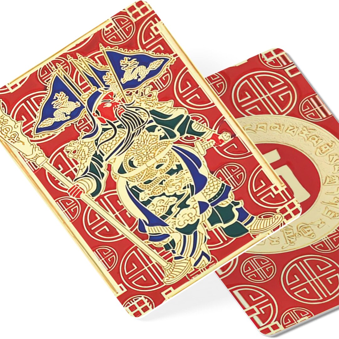 Feng Shui Amulet Card With 9 Dragon Kwan Kung Talisman Feng - Etsy