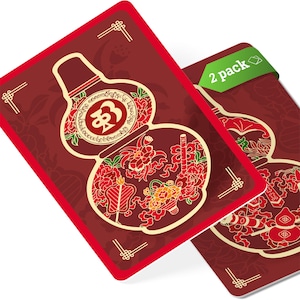 Abundance Wu Lou Feng Shui Amulet Card, Feng Shui Gift, Pocket-Sized Talisman Card, New Chinese Year Gifts, Made in USA (2 Pack)
