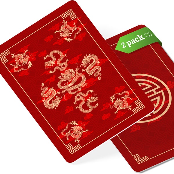 Feng Shui Amulet Card with 9 Dragons, Symbol to Activate Good Fortune, Feng Shui Gift, Pocket-Sized Talisman Card, Made in USA (2 Pack)