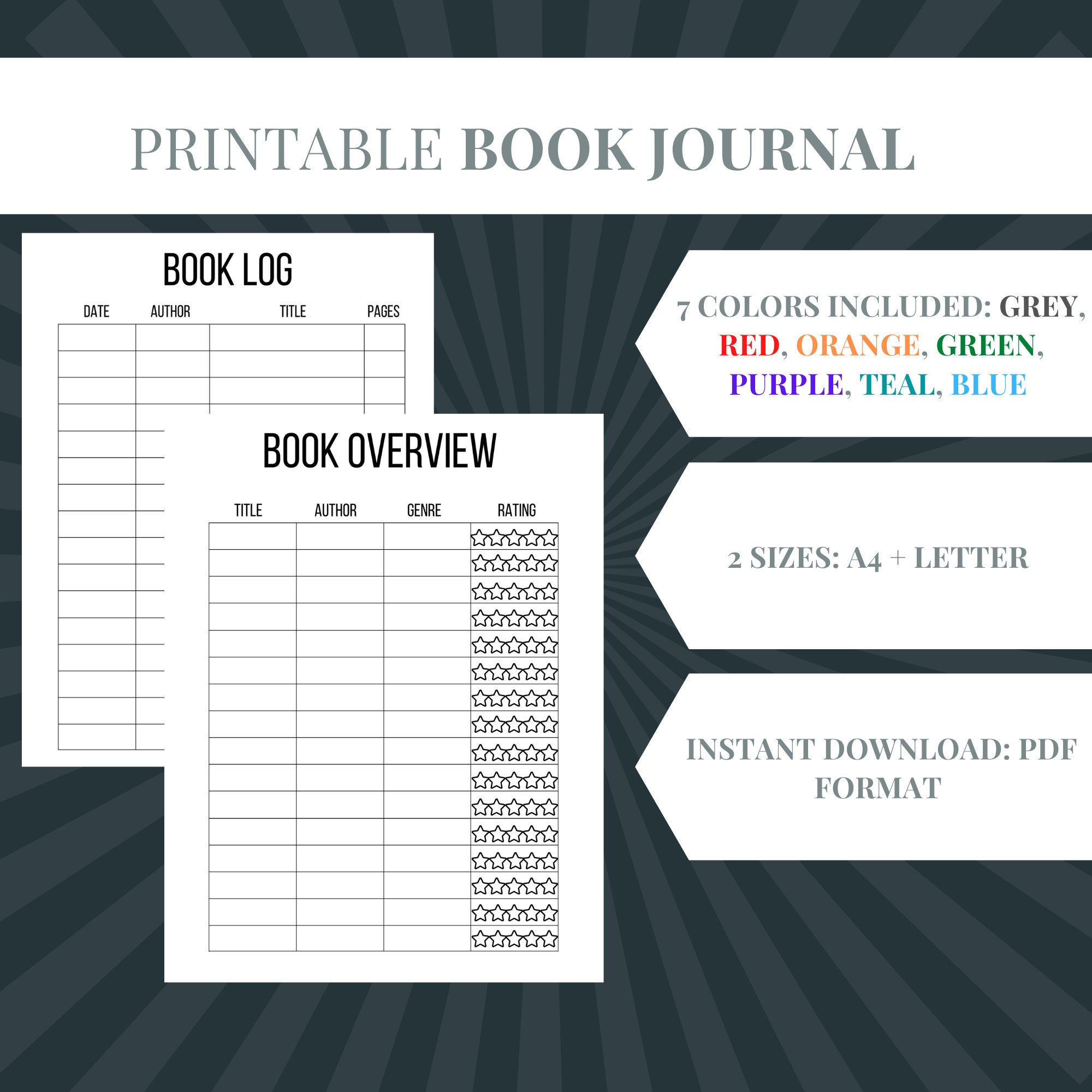 printable-book-journal-template-book-reading-log-and-review-etsy