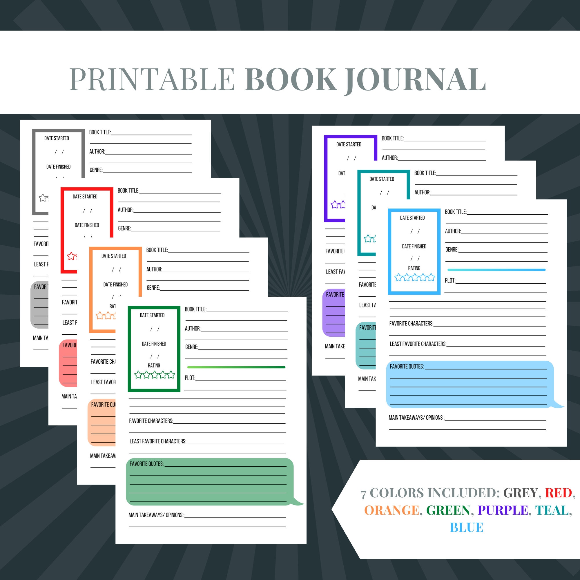 Book Journal Templates