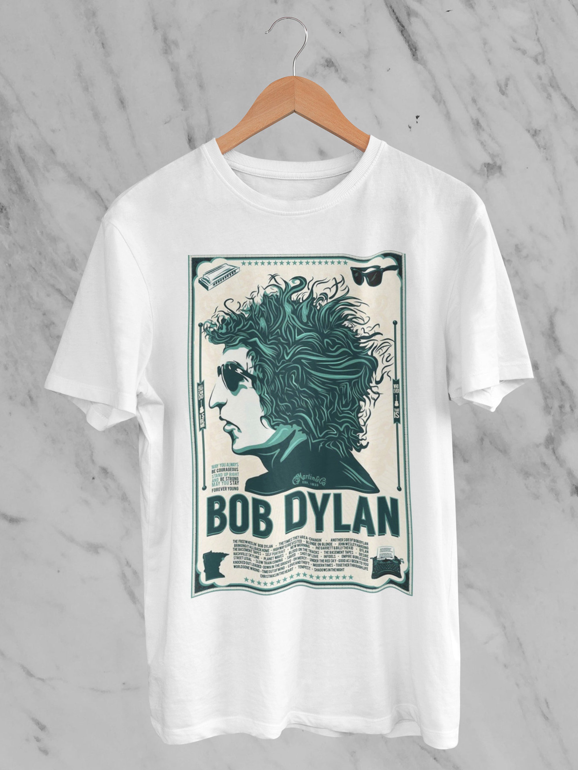 Bob Dylan T-Shirt - Musik - Volksmusik Kleidung - Rock Kleidung Bob Dylan T-Shirt - Musik - Volksmusik Kleidung - Rock Kleidung