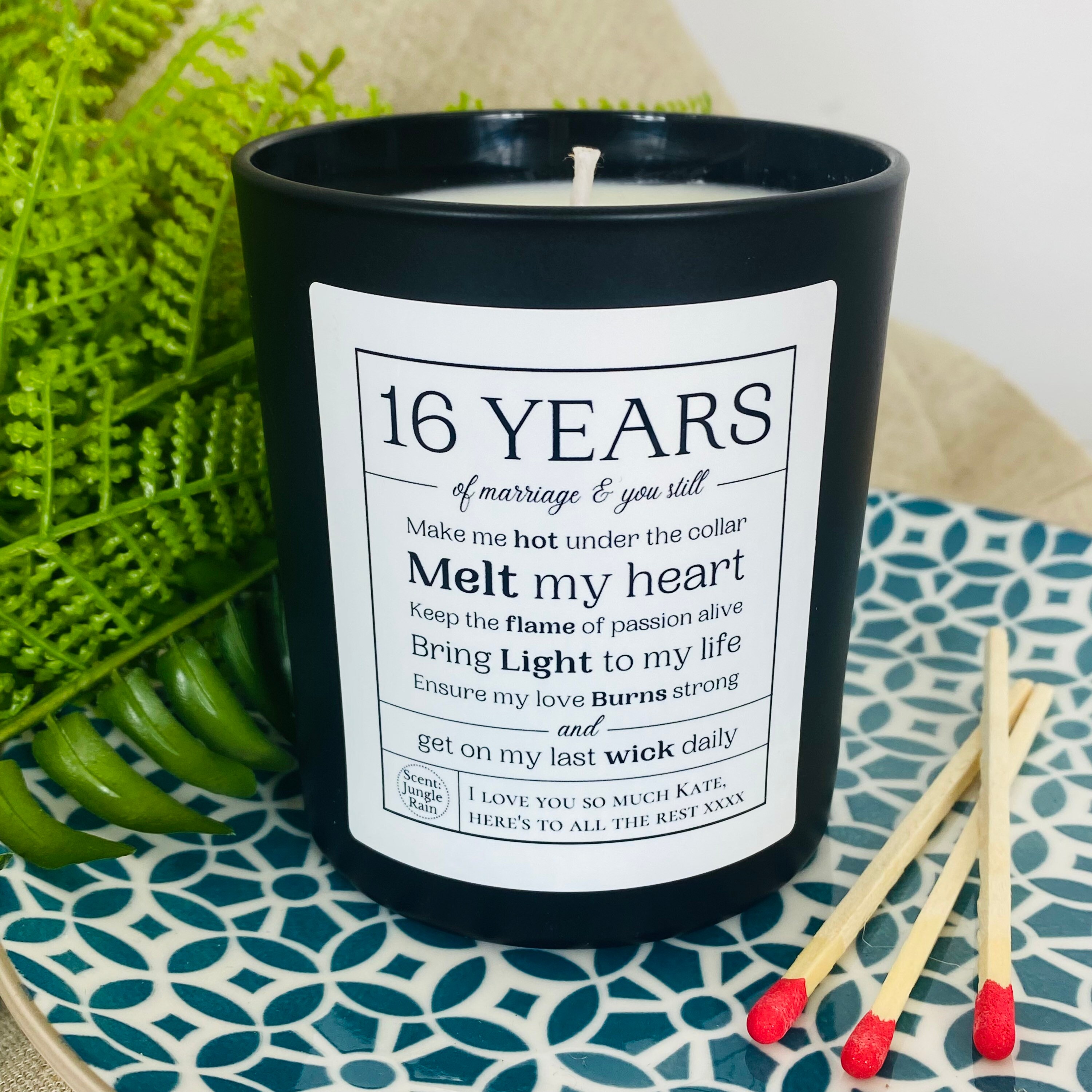 16th Wedding Anniversary Personalised Funny Candle Gift - Partner ...