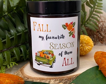 Autumn Candle Fall My Favourite Season | Pumpkin Spice | Soy Wax (No Paraffin)