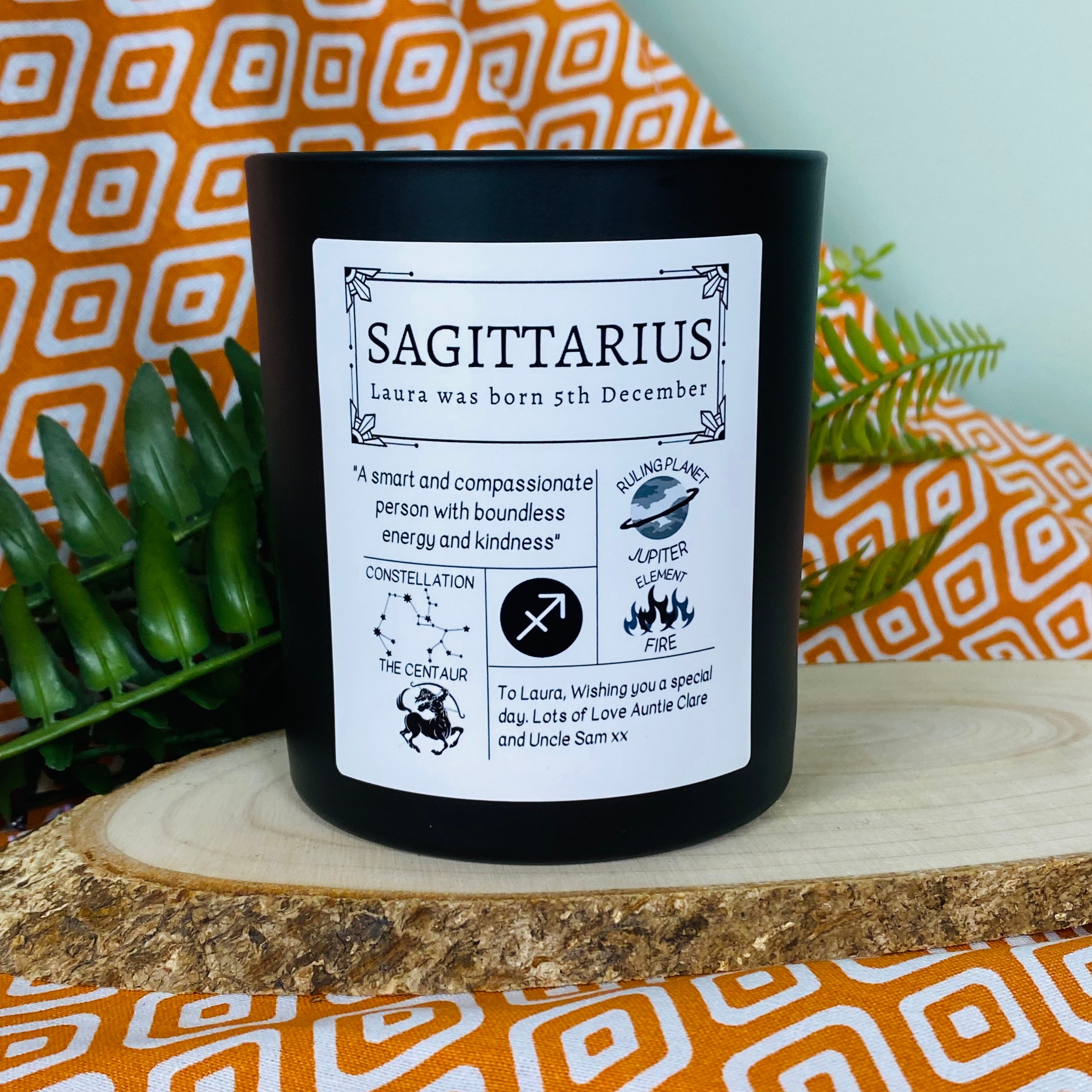 Sagittarius Star Sign Personalised Scented Candle Zodiac - Etsy