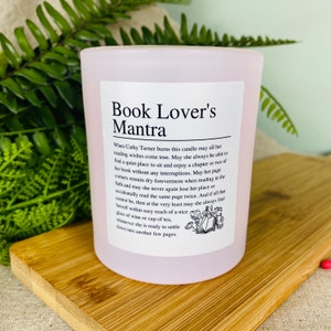 Funny Book Lover's Positive Affirmation Candle | Personalised Bibliophil Gift | Gift for Book-Worms - Light Pink Glass Jar