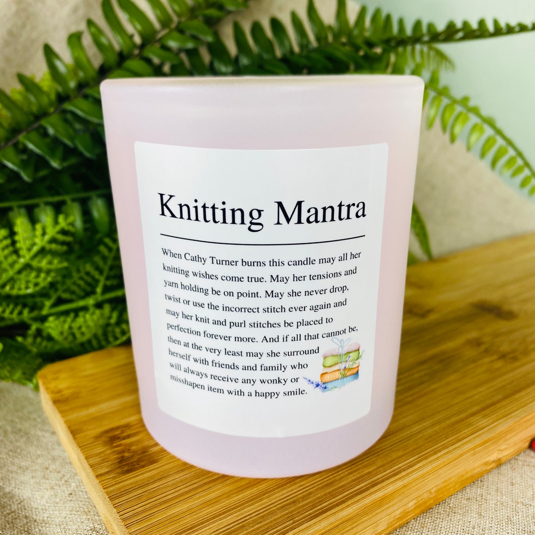 Funny Knitting Positive Affirmation Candle Personalised Knitting Gift