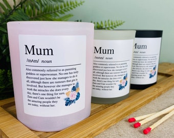 Personalised Mother's Day Mum Definition Scented Candle - Gift For Mum - Soy Wax Candle | Paraffin Free