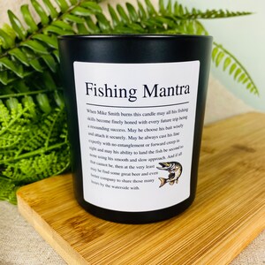 Funny Fishing Positive Affirmation Candle | Personalised Fishing Gift | Gift for Fishermen - Matt Black Glass Jar