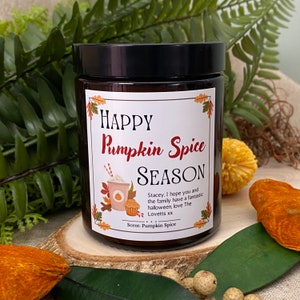 Autumn Candle Happy Pumpkin Spice Season | Personalised | Funny Amusing | Soy Wax (No Paraffin)