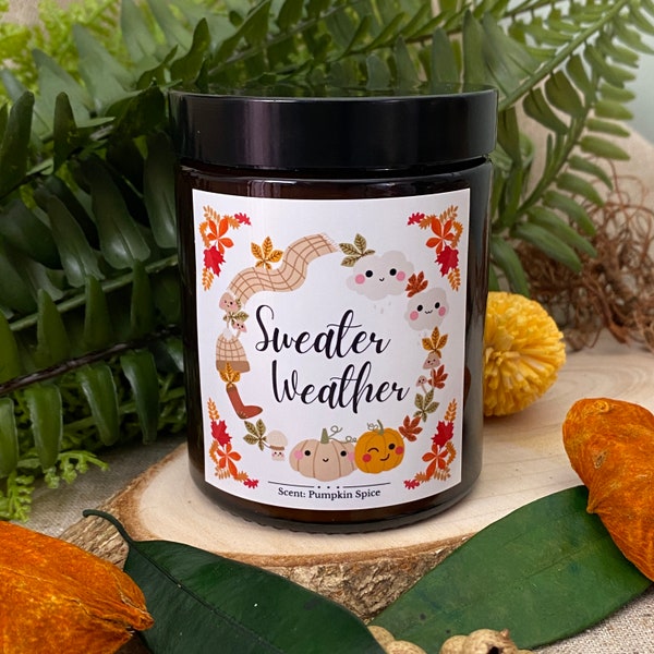 Autumn Candle Sweater Weather | Pumpkin Spice | Soy Wax (No Paraffin)