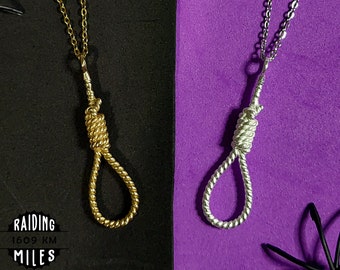 GOTHIC NECKLACE for women | Rope Pendant | HALLOWEEN accessories | Aesthetic Necklace | Emo Jewelry | Hangman's Noose Pendant Necklace