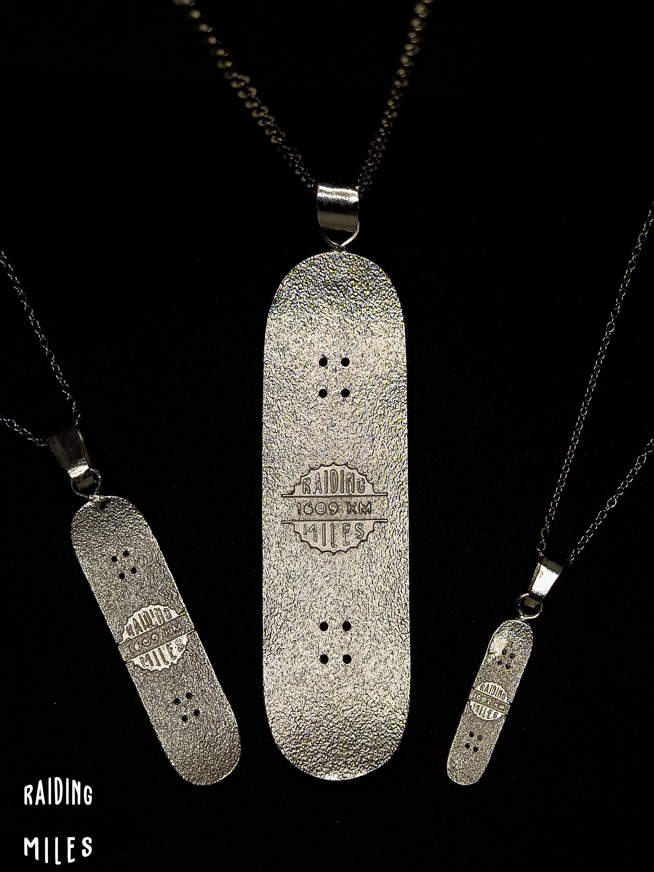Skateboard pendant amazing skateboard Silver pendant Etsy