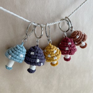 Macrame Mushroom Keychain