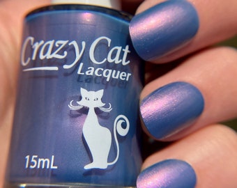 Lavender Dreams Nail Polish - Purple Blue Pink Shimmer Hand-mixed Indie Nail Polish Vegan Cruelty Free 10-free Formula Crazy Cat Lacquer