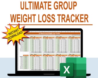 Ultimate Group Weight Loss Competition Tracker, Digital, Instant Download Excel Spreadsheet