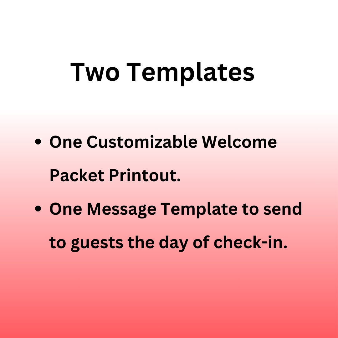 Airbnb Welcome Packet Template and Scheduled Message - Google Docs - Etsy