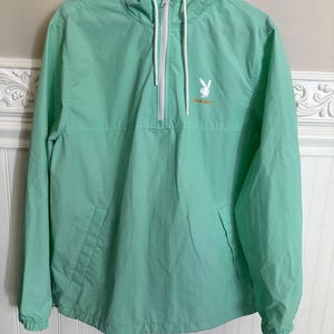 Mint Green Playboy Windbreaker – Vintage Vibe Streetwear Jacket