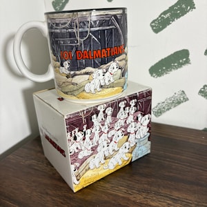 Vintage Walt Disney’s Classic 101 Dalmatians Mug with Original Box – Made in Japan – 1990s Disney Collectible