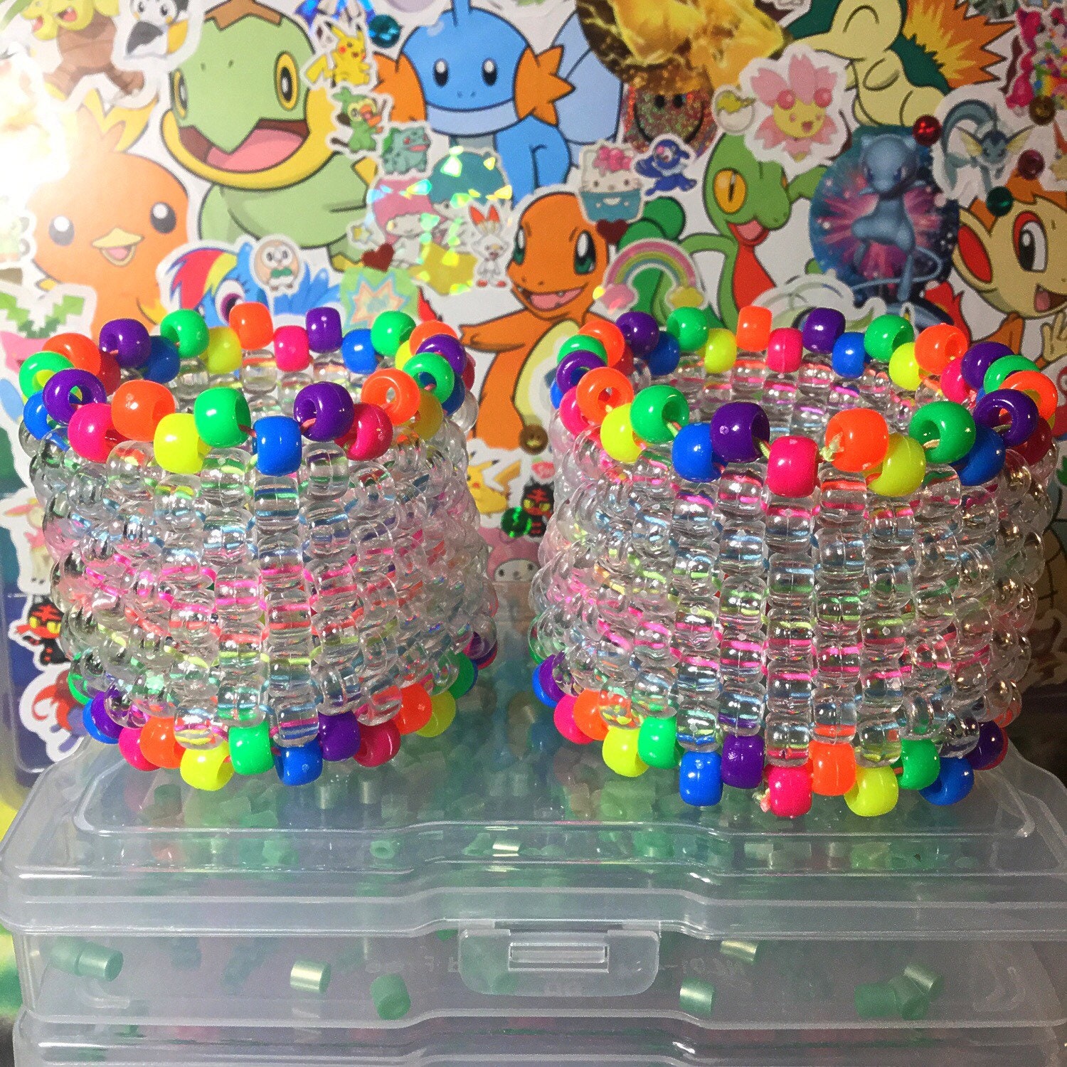 Clear Rainbow Kandi Cuff - Etsy