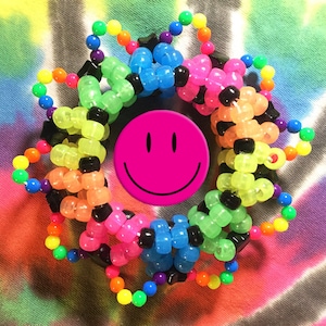 Rainbow Glow 3D Ufo Kandi Cuff