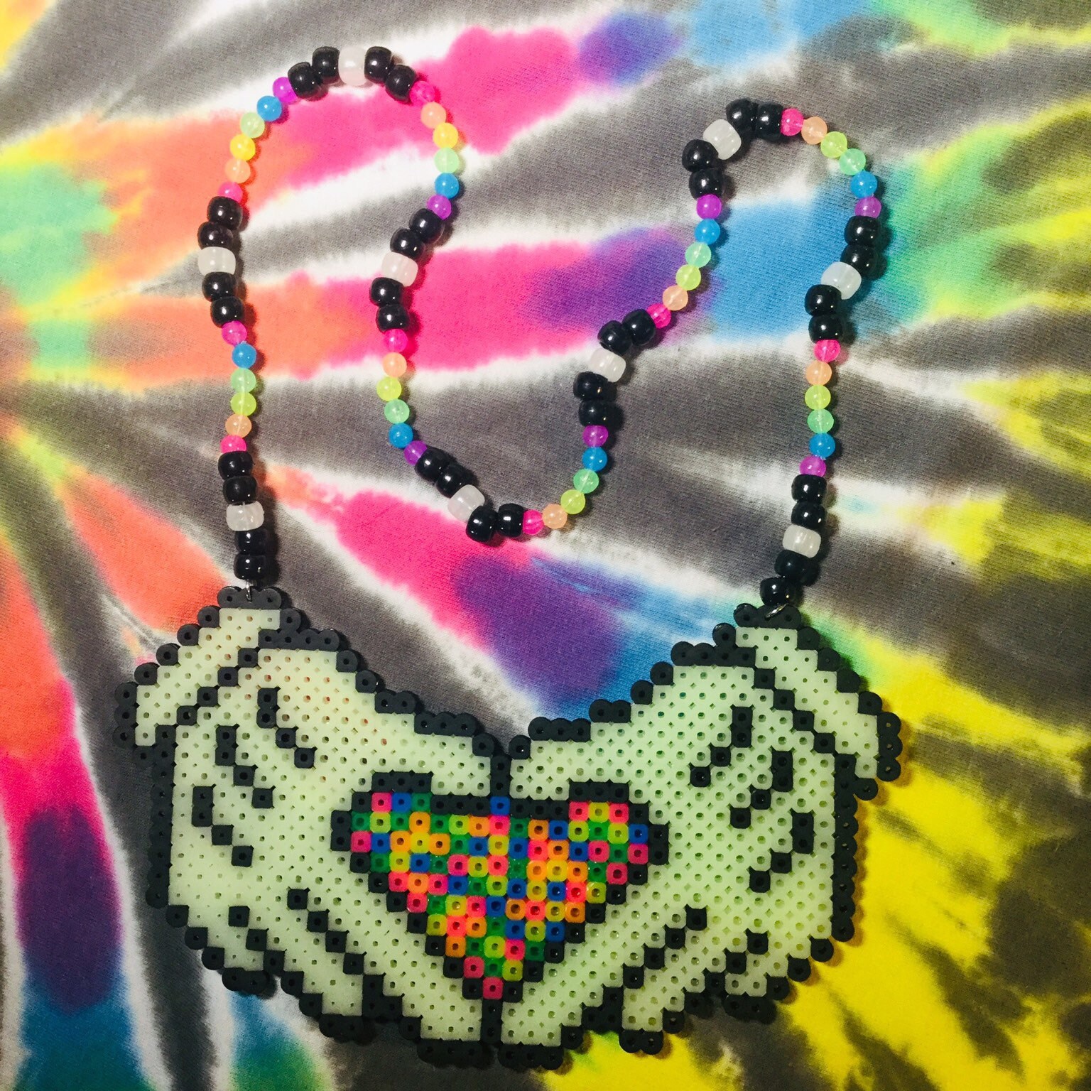 Kitty King Big Perler Kandi Necklace – RaveBaeOutfit