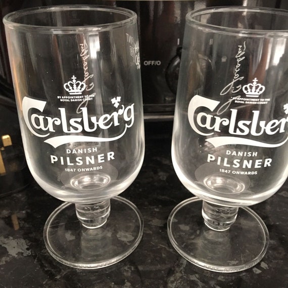 Carlsberg Glass Half Pint Glass Beer Glass Lager Glass Set Etsy