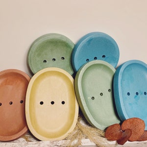 natural boho soap dishes made of concrete colorful with purchase option it couldn't be fairer Soap from Movement e.V.