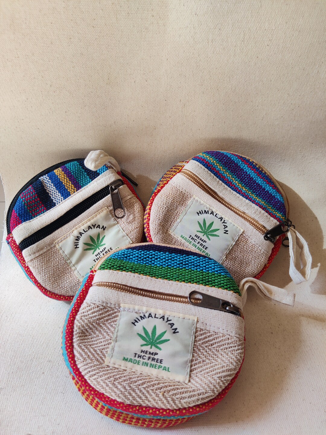 Hemp Coin Purse Round Handmade Hemp Wallet Coin Bag Etsy