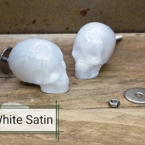 White Skull Knobs, Resin Skull Drawer pulls