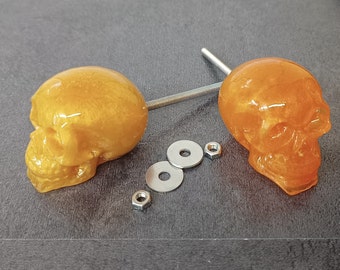 Gold Resin Skull Drawer Pull: Gothic Cabinet Knob