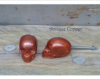 Copper Skull Knobs, Resin Skull Drawer pulls