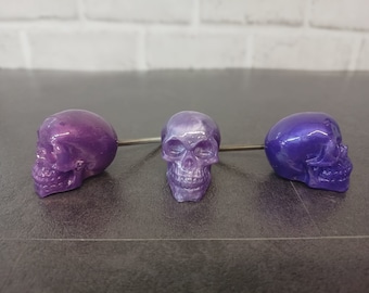 Purple Skull Drawer Pulls: Gothic Home Decor