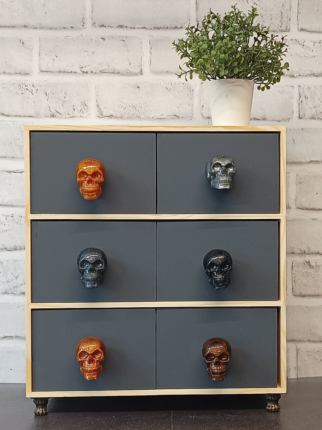 Skeleton Drawers Resin Skull Drawer Pulls: Gothic Cabinet Knobs - Etsy